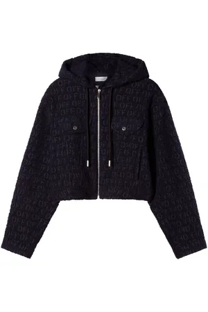 OFF-WHITE Chamarra de bouclé con capucha y logo