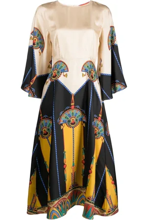 La DoubleJ Vestido de seda midi Sorella