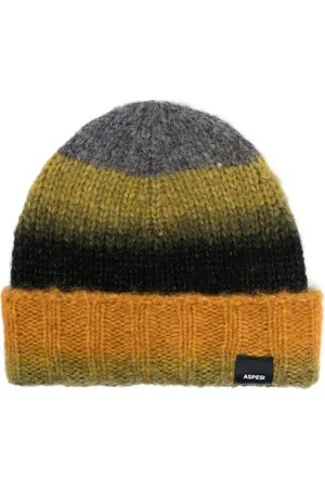 Aspesi Gorro tejido de canalé con motivo de rayas