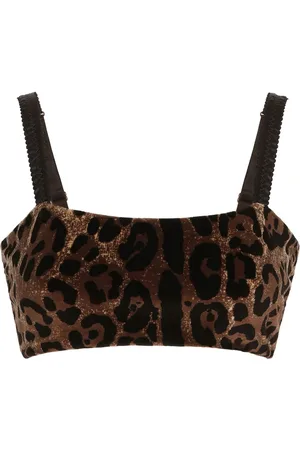 Dolce & Gabbana Top corto sin mangas con estampado de leopardo