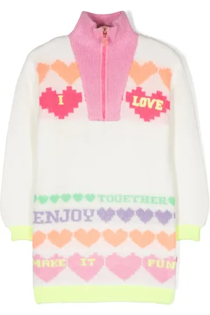 Billieblush Vestido tejido en intarsia con cuello de tortuga