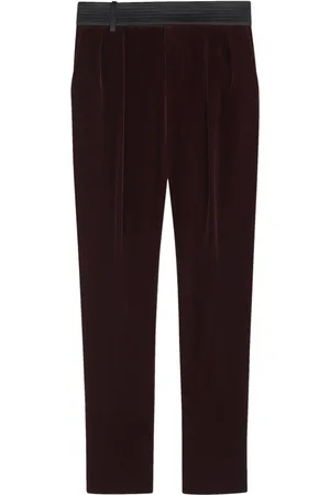 Saint Laurent Pantalones con efecto de terciopelo