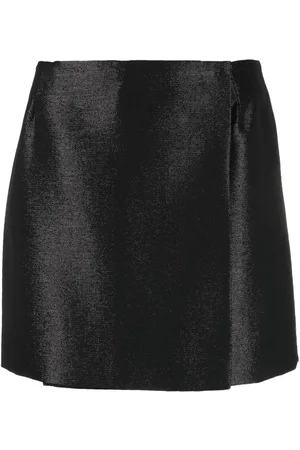Sportmax Falda con cintura alta y hilos metalizados