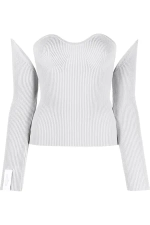 Rokh Top estilo bustier tejido de canalé