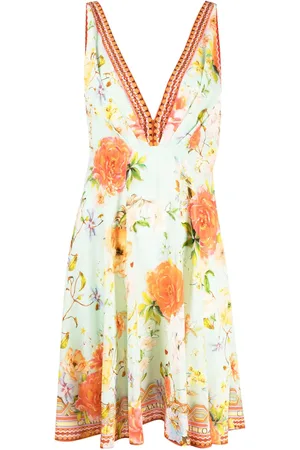 Camilla Vestido con estampado floral y cuello en V