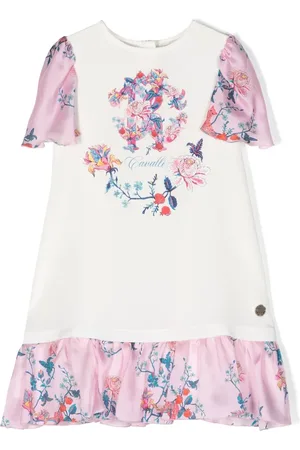 Roberto Cavalli Vestido estilo playera con paneles y estampado gráfico