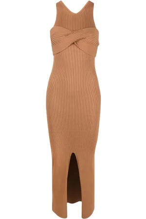 Nanushka Vestido tejido de canalé con detalle retorcido