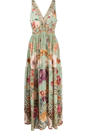 Camilla Vestido de seda con estampado floral