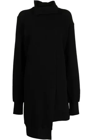 YOHJI YAMAMOTO Vestido corto manga larga con diseño asimétrico
