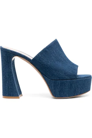 Gianvito Rossi Mules de mezclilla con plataforma de 130mm