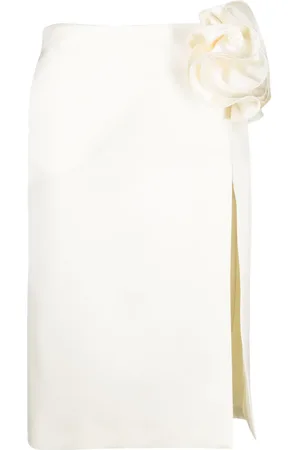 MAGDA BUTRYM Falda midi con apliques florales