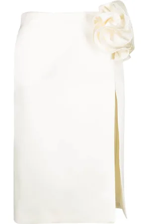 MAGDA BUTRYM Falda midi con apliques florales