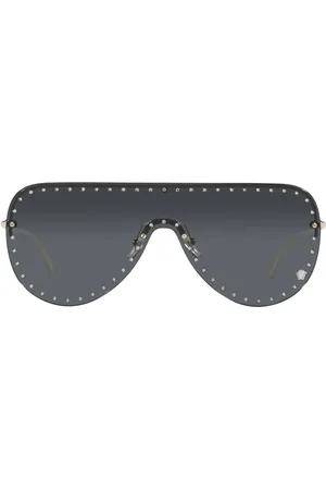 VERSACE Lentes de sol con armazón estilo escudo
