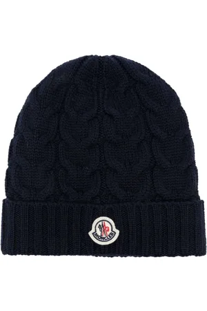Moncler Gorro tejido de canalé con aplique del logo
