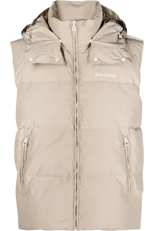 Palm Angels Chaleco capitonado con logo estampado
