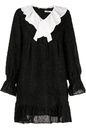 B+AB Vestido texturizado con volantes