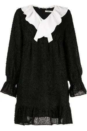 B+AB Vestido texturizado con volantes