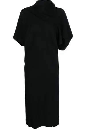 Rick Owens Vestido midi con cuello de tortuga