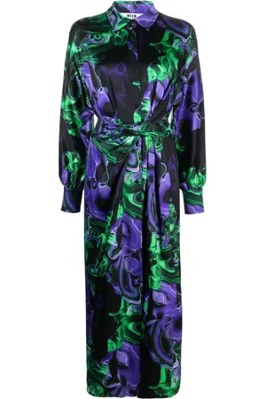 Msgm Vestido camisero con estampado abstracto