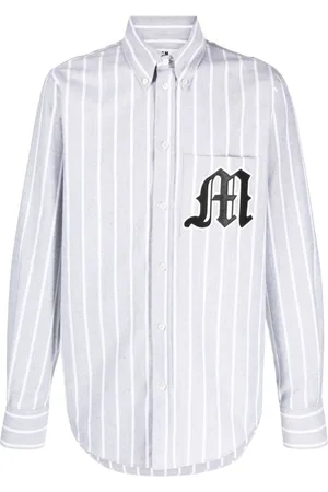 Msgm Camisa con aplique del logo y motivo de rayas