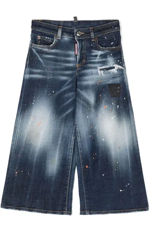 Dsquared2 Jeans anchos con salpicaduras de pintura estampadas