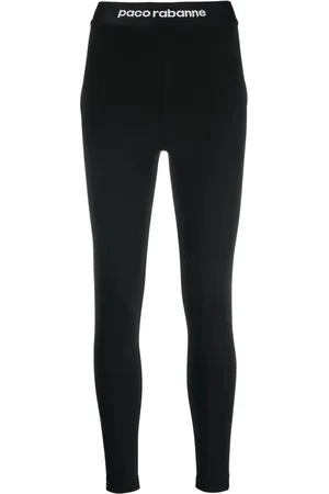 Paco rabanne Leggins con tiro alto y logo en la pretina