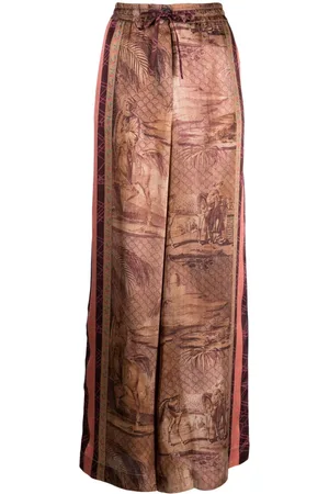 PIERRE-LOUIS MASCIA Pantalones de seda con estampado gráfico