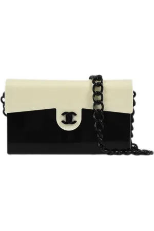 CHANEL Bolsa de hombro con diseño de dos tonos y logo CC 2000