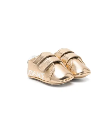 VERSACE Zapatos primeros pasos con logo estampado y efecto metalizado