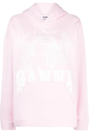 Ganni Hoodie con logo estampado