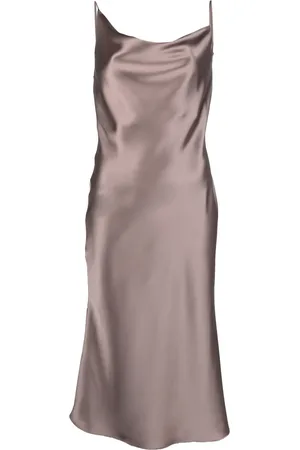 BLANCA Vestido satinado con diseño drapeado