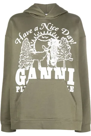 Ganni Hoodie con logo estampado
