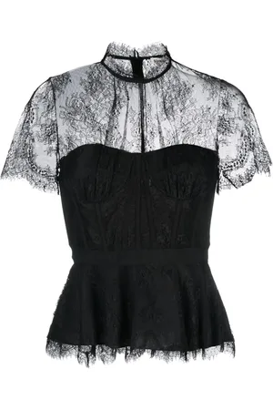 Simkhai Top estilo corset con detalles de encaje