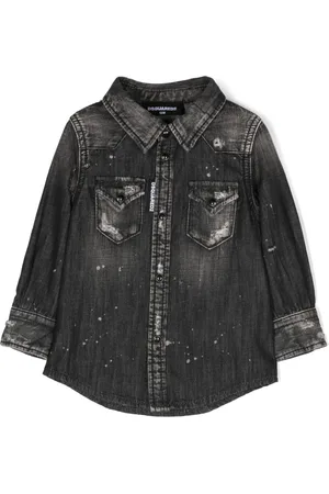 Dsquared2 Camisa con estampado salpicaduras de pintura y efecto lavado