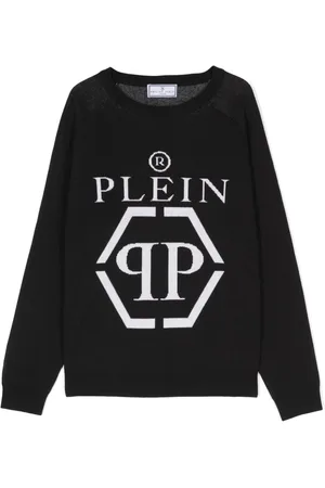 Philipp Plein Suéter tejido con cuello redondo y logo en intarsia
