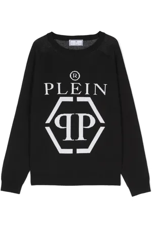 Philipp Plein Suéter tejido con cuello redondo y logo en intarsia