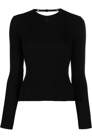 Courrèges Top tejido de canalé con espalda descubierta