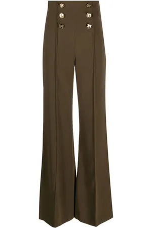 Elisabetta Franchi Pantalones palazzo con tiro alto