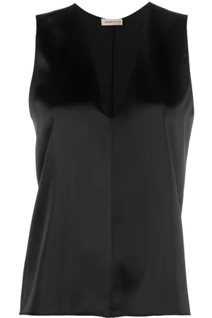 BLANCA Top satinado con cuello en V