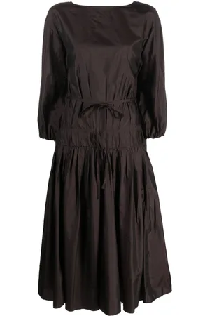 Jil Sander Vestido midi con cuello barco