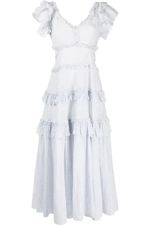 Needle & Thread Vestido largo con bordado inglés
