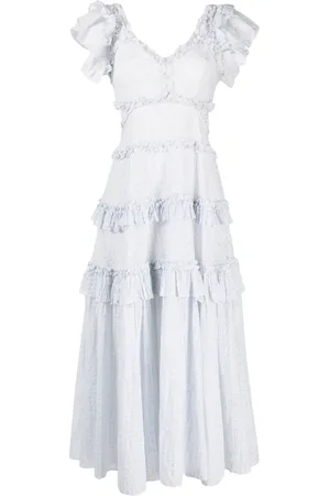 Needle & Thread Vestido largo con bordado inglés