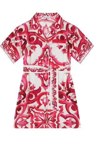 Dolce & Gabbana Vestido camisero con estampado Mayólica