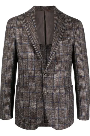 CANALI Blazer con botones y cuadros estampados