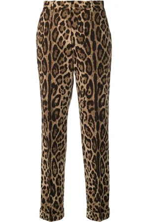 Dolce & Gabbana Pantalones con estampado leopardo y raya lateral