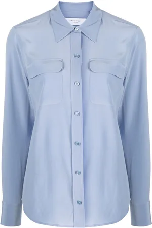 Equipment Camisa de seda manga larga con logo