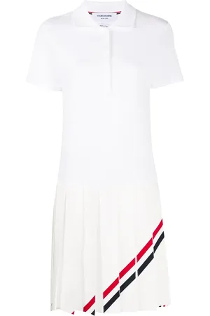 Thom Browne Vestido tipo playera tipo polo a rayas RWB