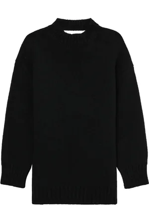 We11 Done Vestido estilo sudadera tejido con logo estampado