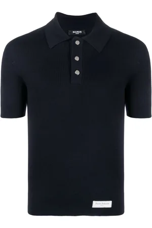 Balmain Playera tipo polo con parche del logo