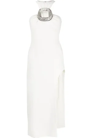 DAVID KOMA Vestido midi con hebilla decorativa